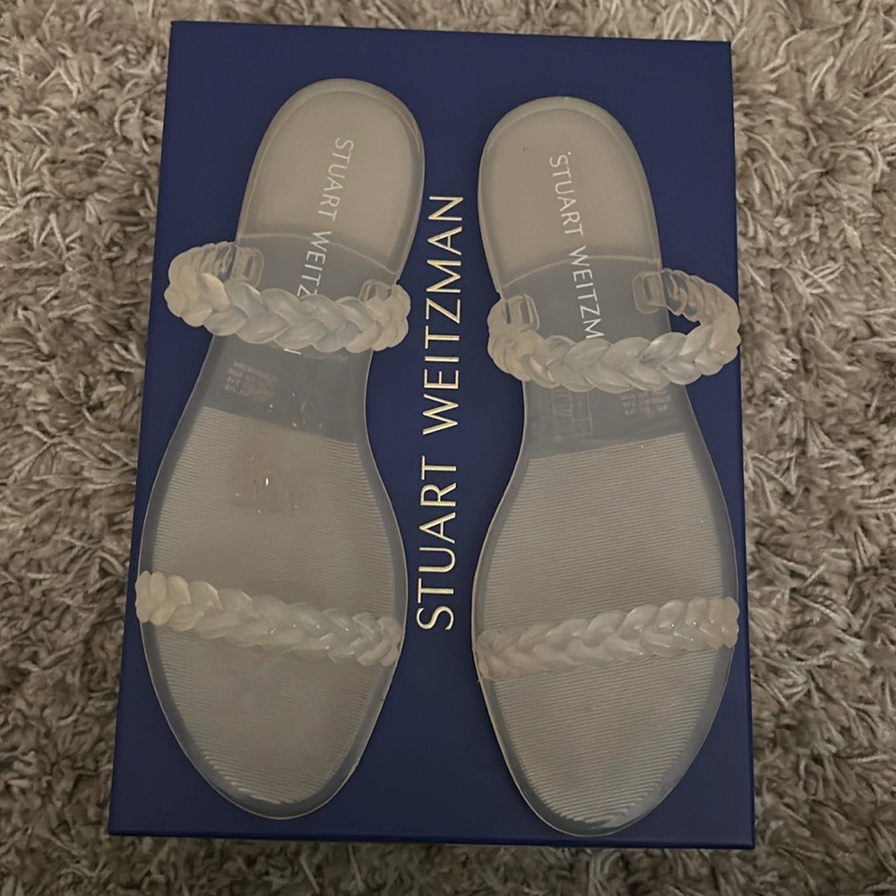 Stuart Weitzman Clear Braided Sandals NWOT